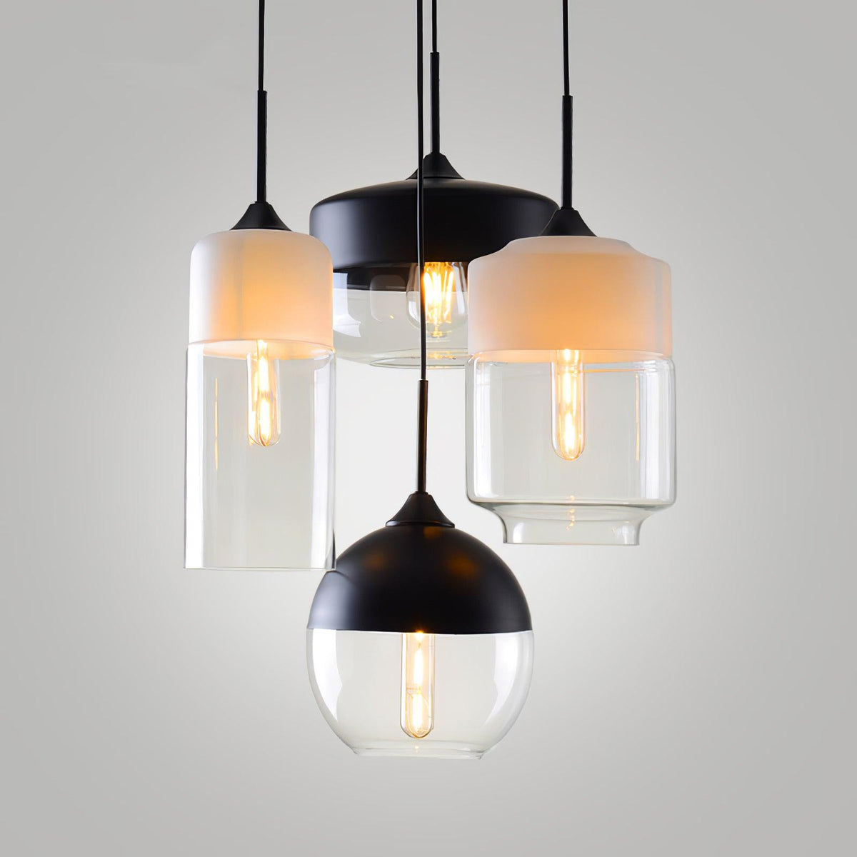 Eirinelle Industrielle Pendelleuchte aus Glas