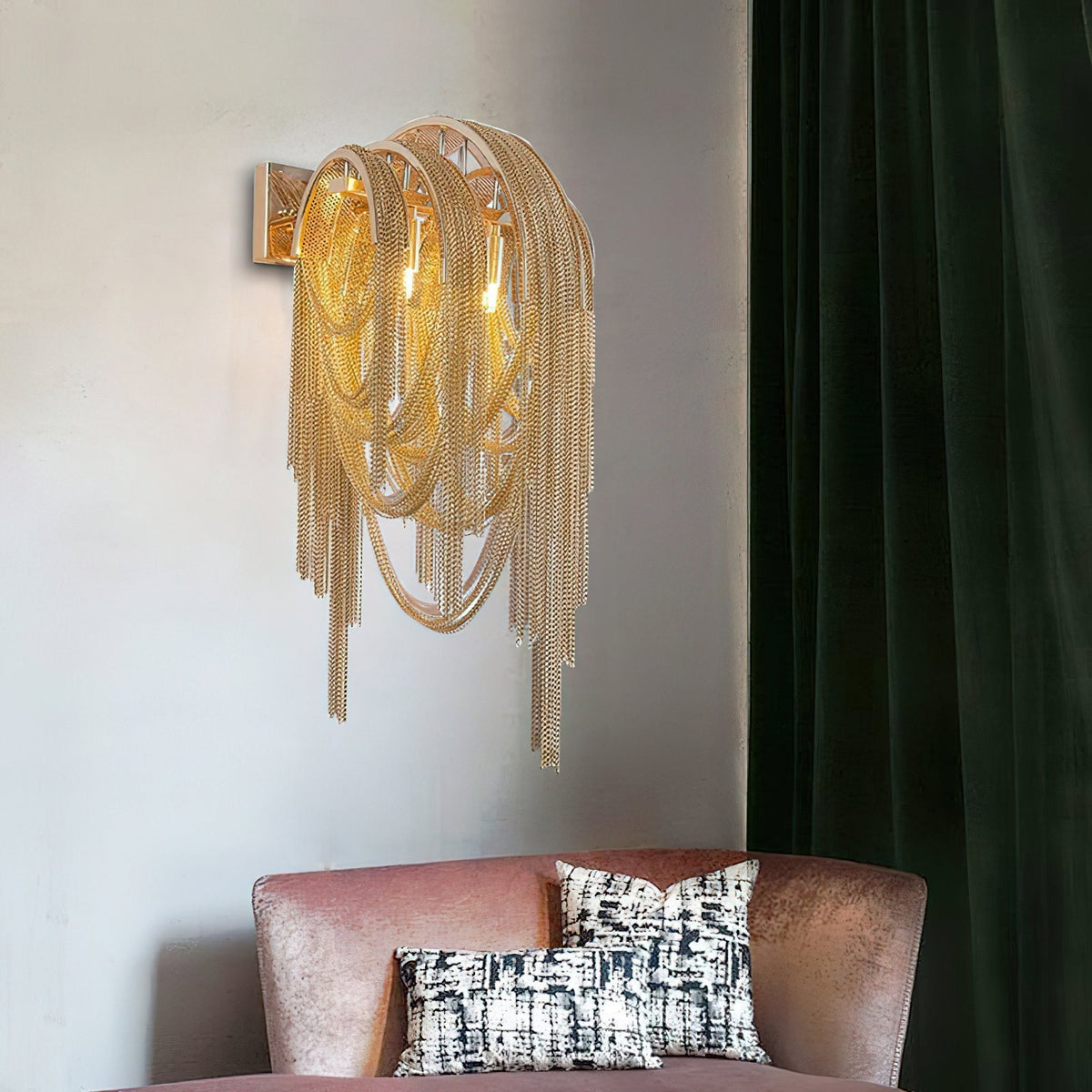 Chains Postmodern Luxus-Tassel-Wandleuchte