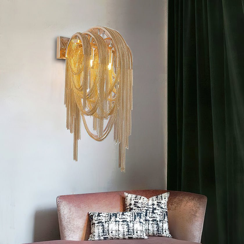 Chains Postmodern Luxus-Tassel-Wandleuchte
