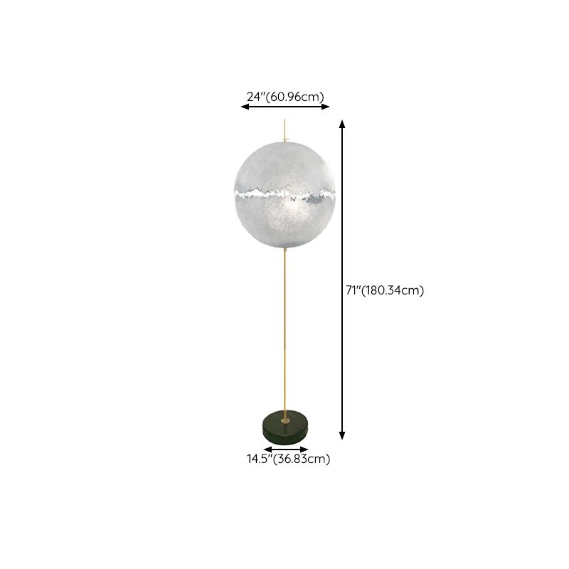 Aria Modern Stehleuchte Mond Globe, Gold/Silber, Wohnzimmer, Metall Harz