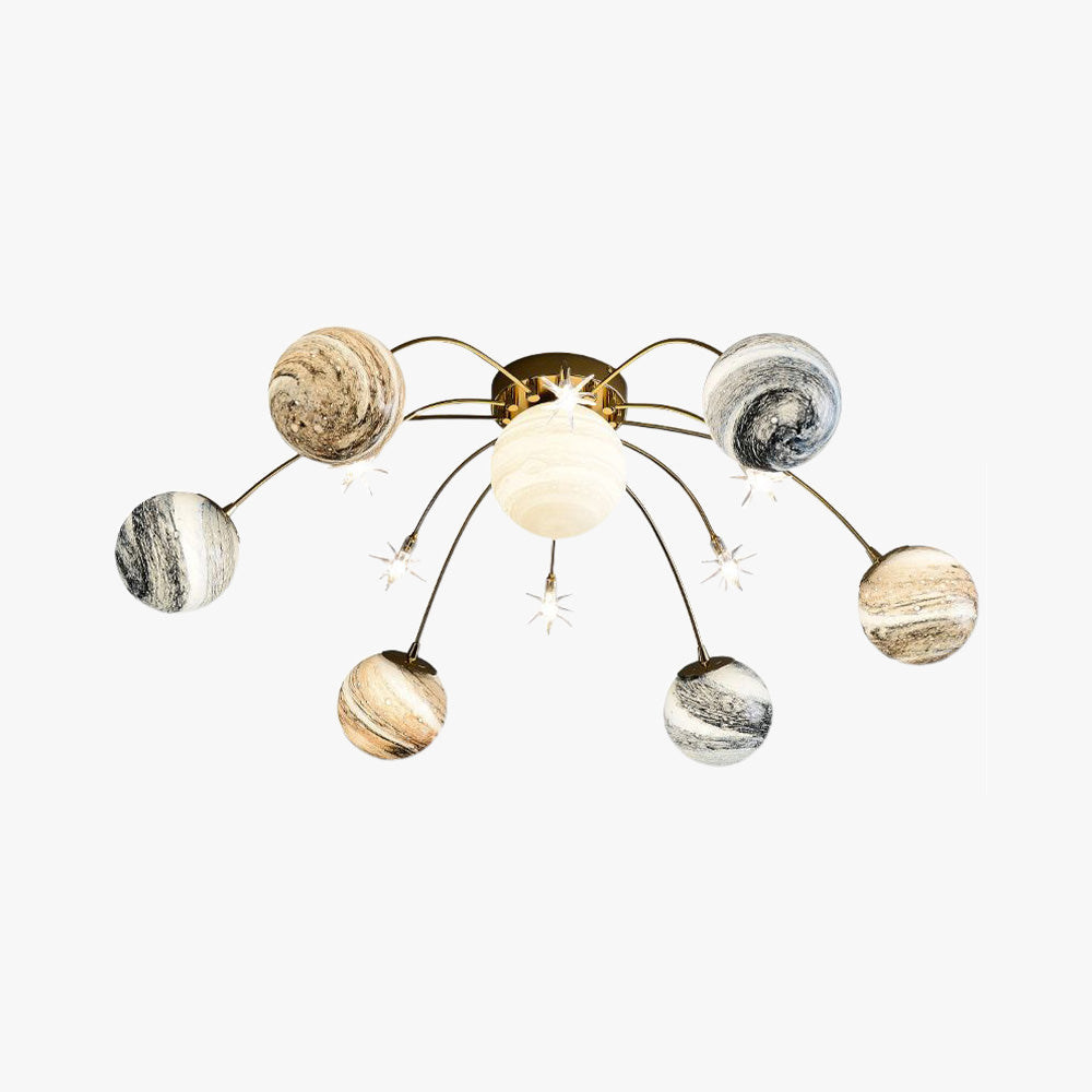 Aria Modern LED Deckenleuchte Wohn/Schlafzimmer Flur Metall&Glas 3 Farbwechsel Durch Schalter Gesteuert