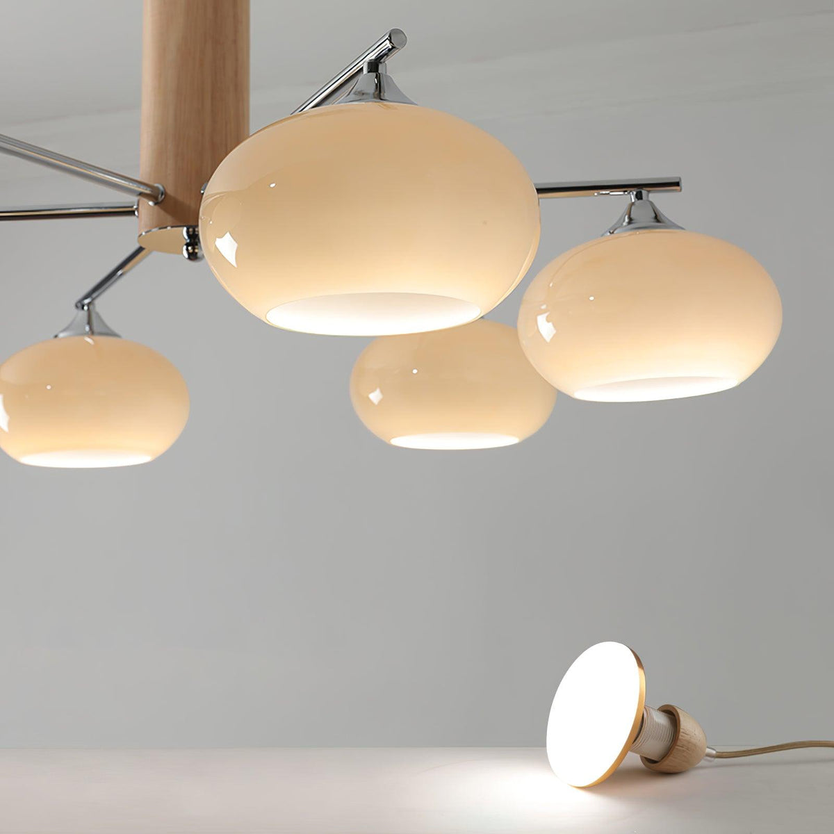 Srra Kronleuchter Persimmon Glas zeitgenössisch 8-Light