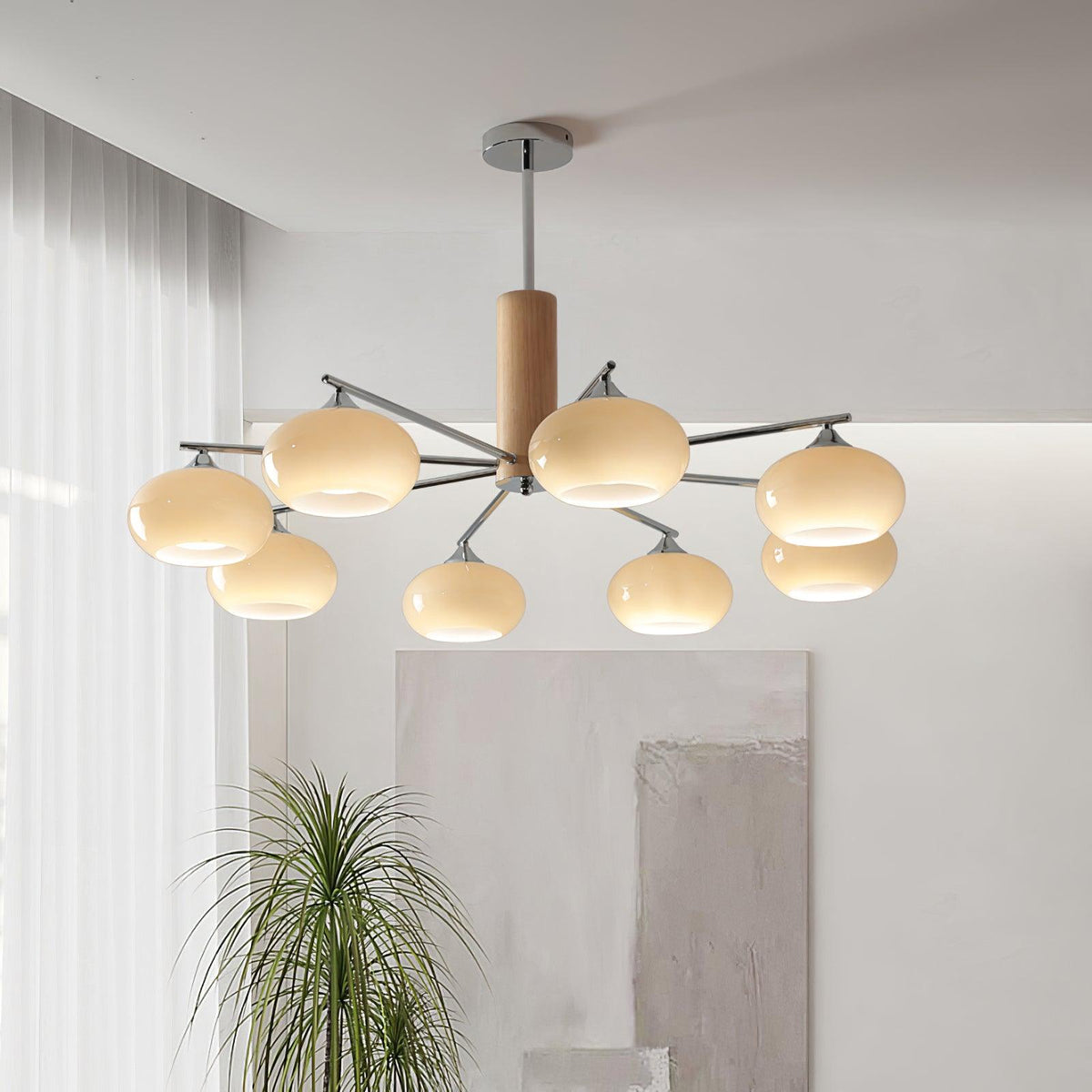 Srra Kronleuchter Persimmon Glas zeitgenössisch 8-Light