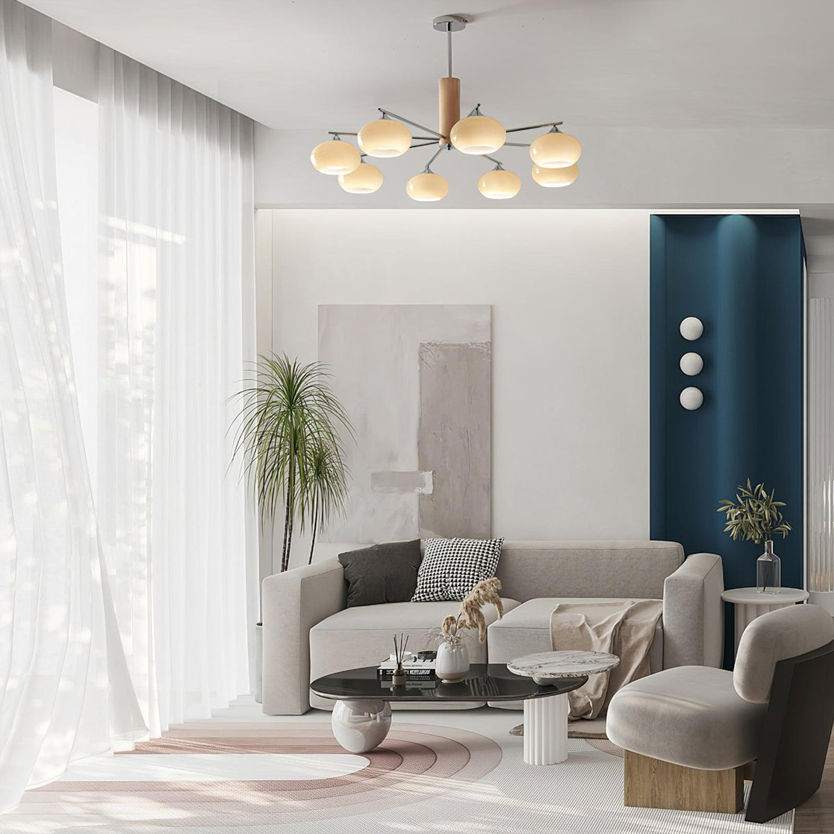 Srra Kronleuchter Persimmon Glas zeitgenössisch 8-Light