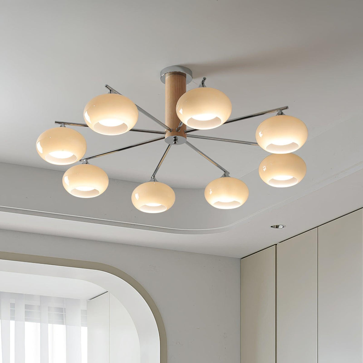 Srra Kronleuchter Persimmon Glas zeitgenössisch 8-Light