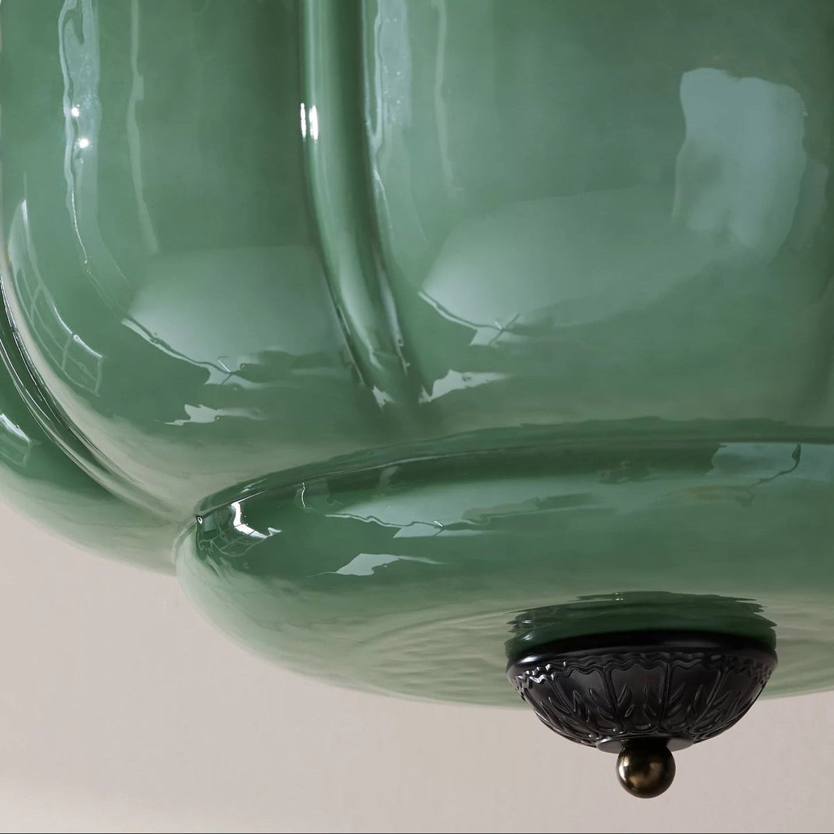 Eldio Grün-Glas flache Deckenleuchte