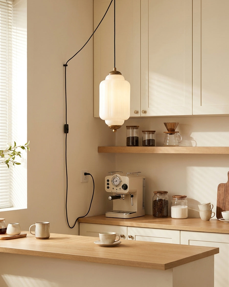 Veleaine Pendelleuchte aus Glas mit Stecker