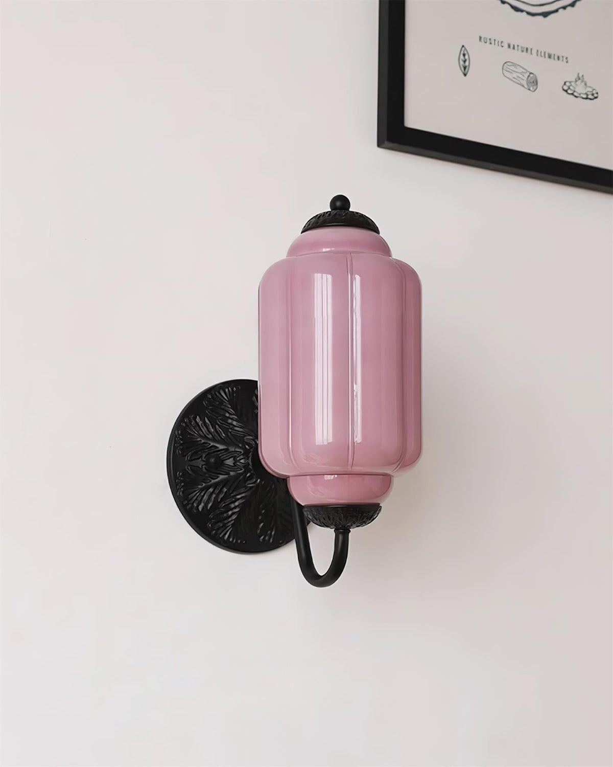 Melvane Vintage Pink-Glas-Wandleuchte
