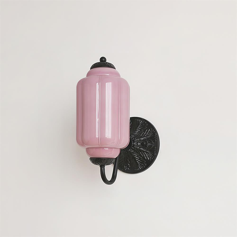 Melvane Vintage Pink-Glas-Wandleuchte