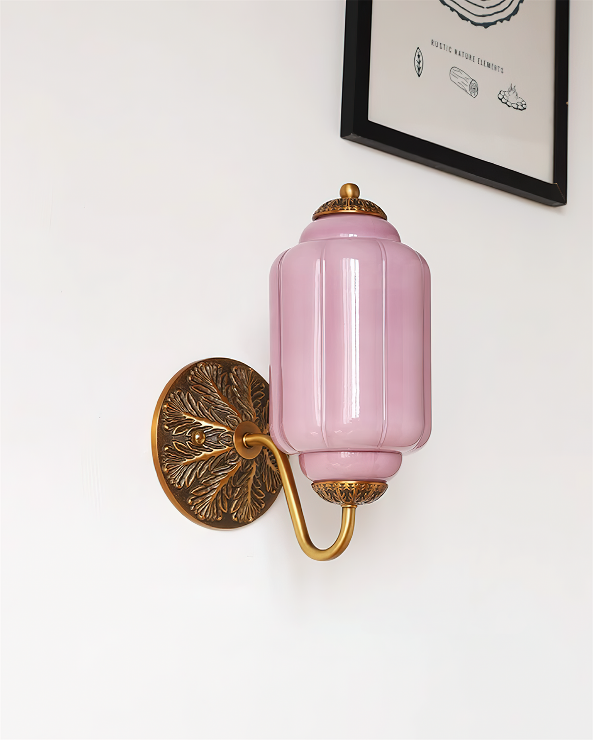 Melvane Vintage Pink-Glas-Wandleuchte