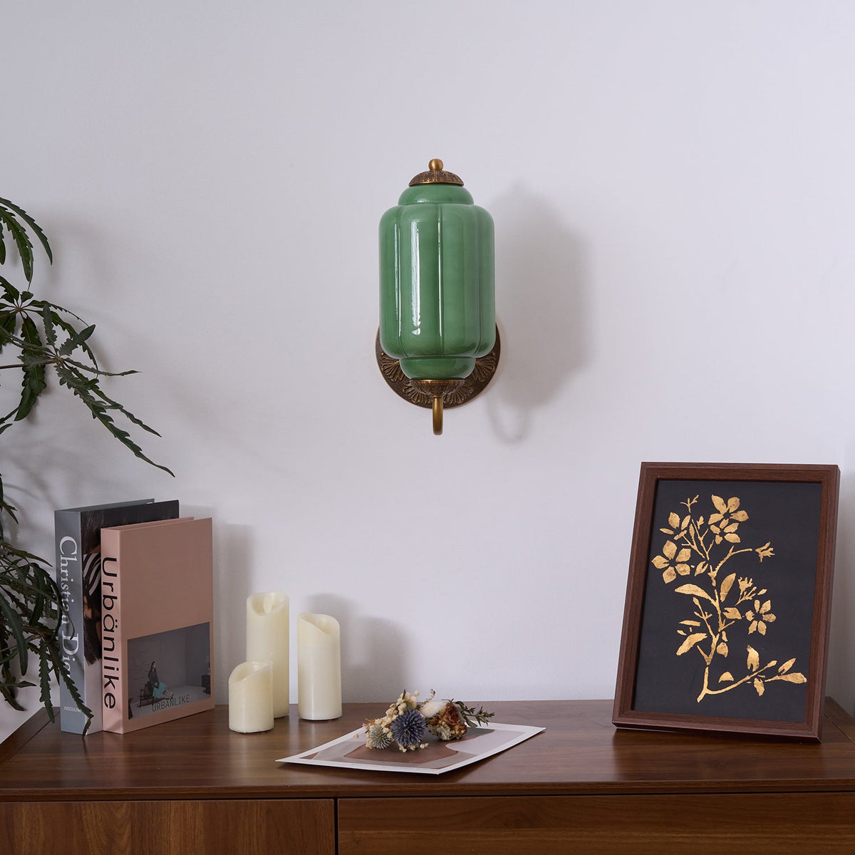 Melvane Vintage Pink-Glas-Wandleuchte