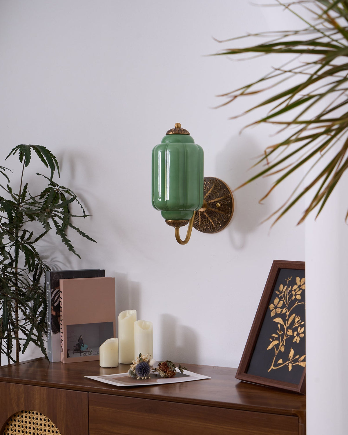 Melvane Vintage Pink-Glas-Wandleuchte