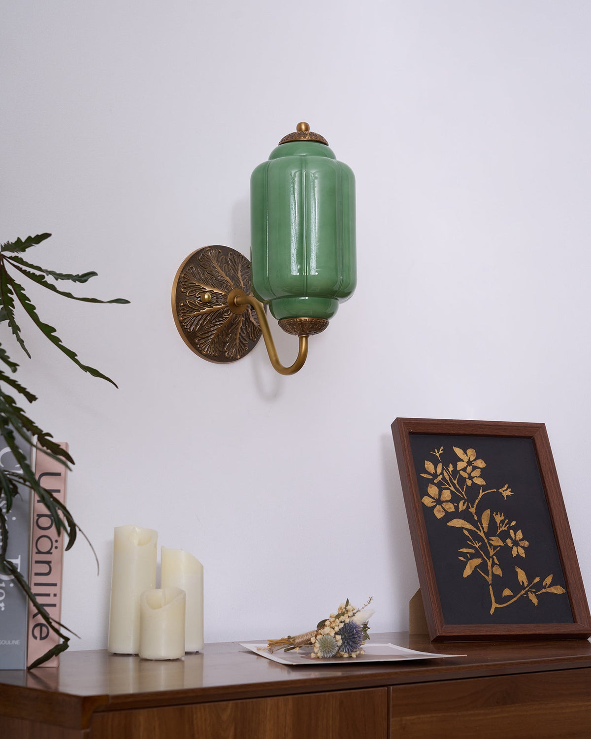 Melvane Vintage Pink-Glas-Wandleuchte