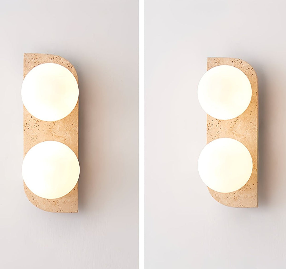 Serearia Minimalistische Wandleuchte aus Gelbem Travertin mit Stecker