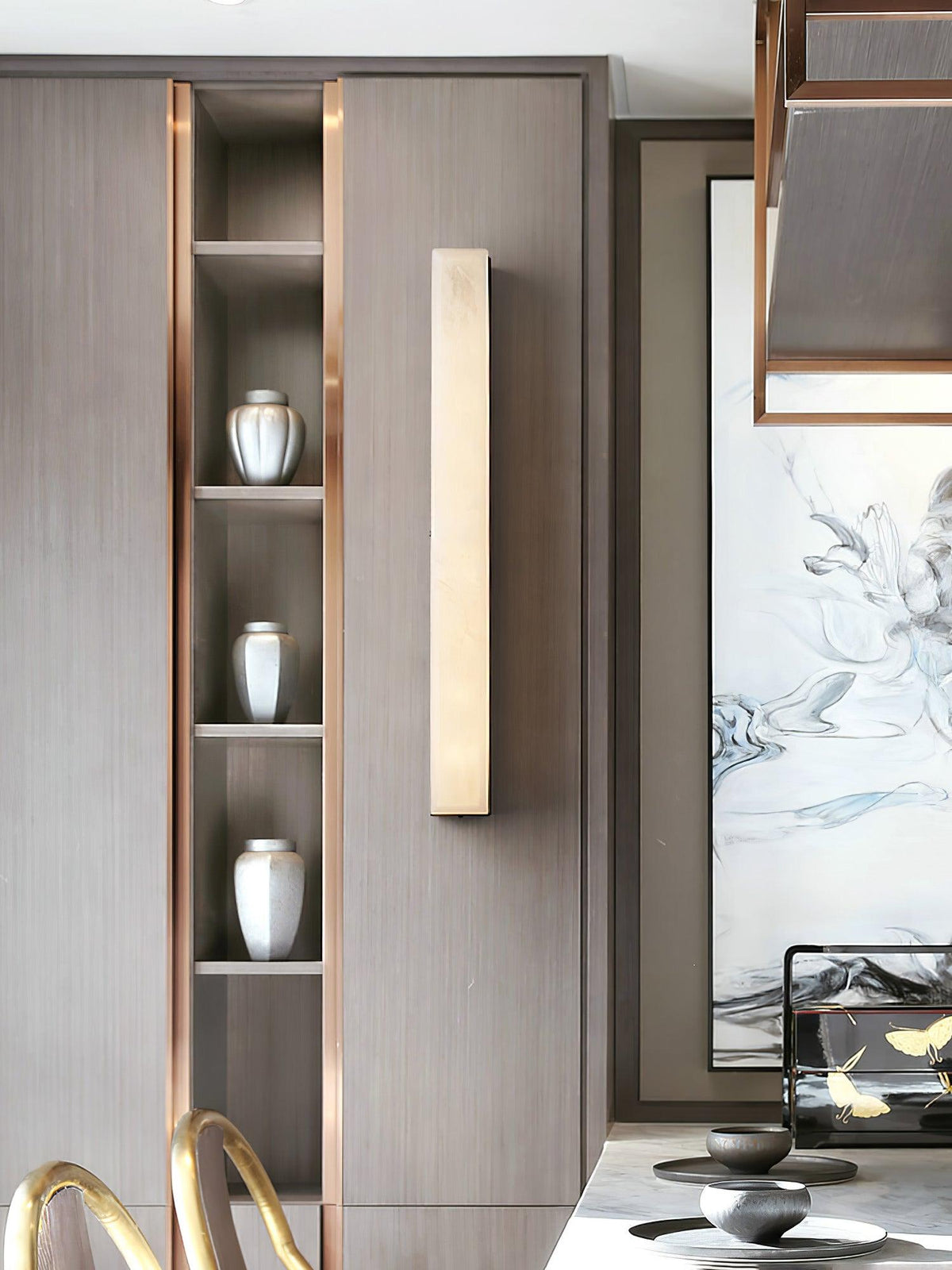 Nivearia Minimalistische Alabaster-Wandleuchte rechteckig