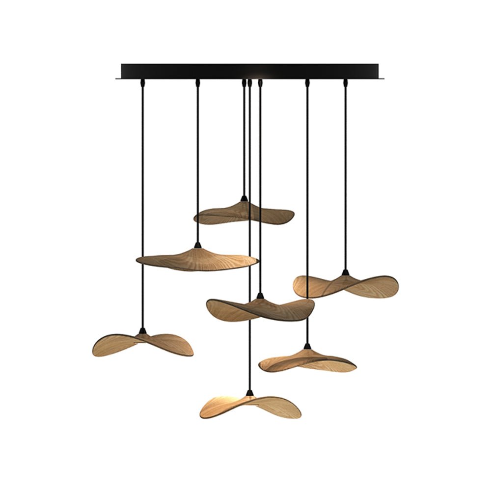 Abbott Kronleuchter zeitgenössisch minimalistisch leerer Blatt Holz