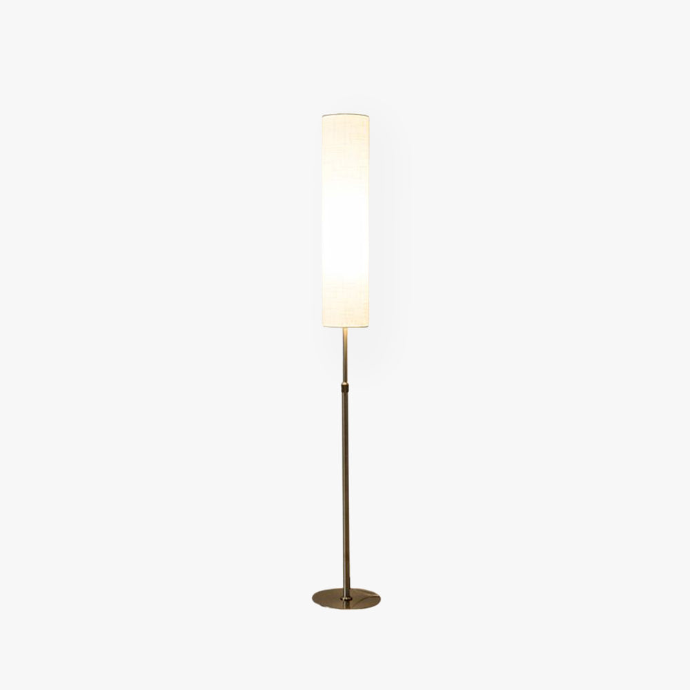 Arisha Minimalistische Zylindrische Stehleuchte Weiß, Wohnzimmer, Stoff