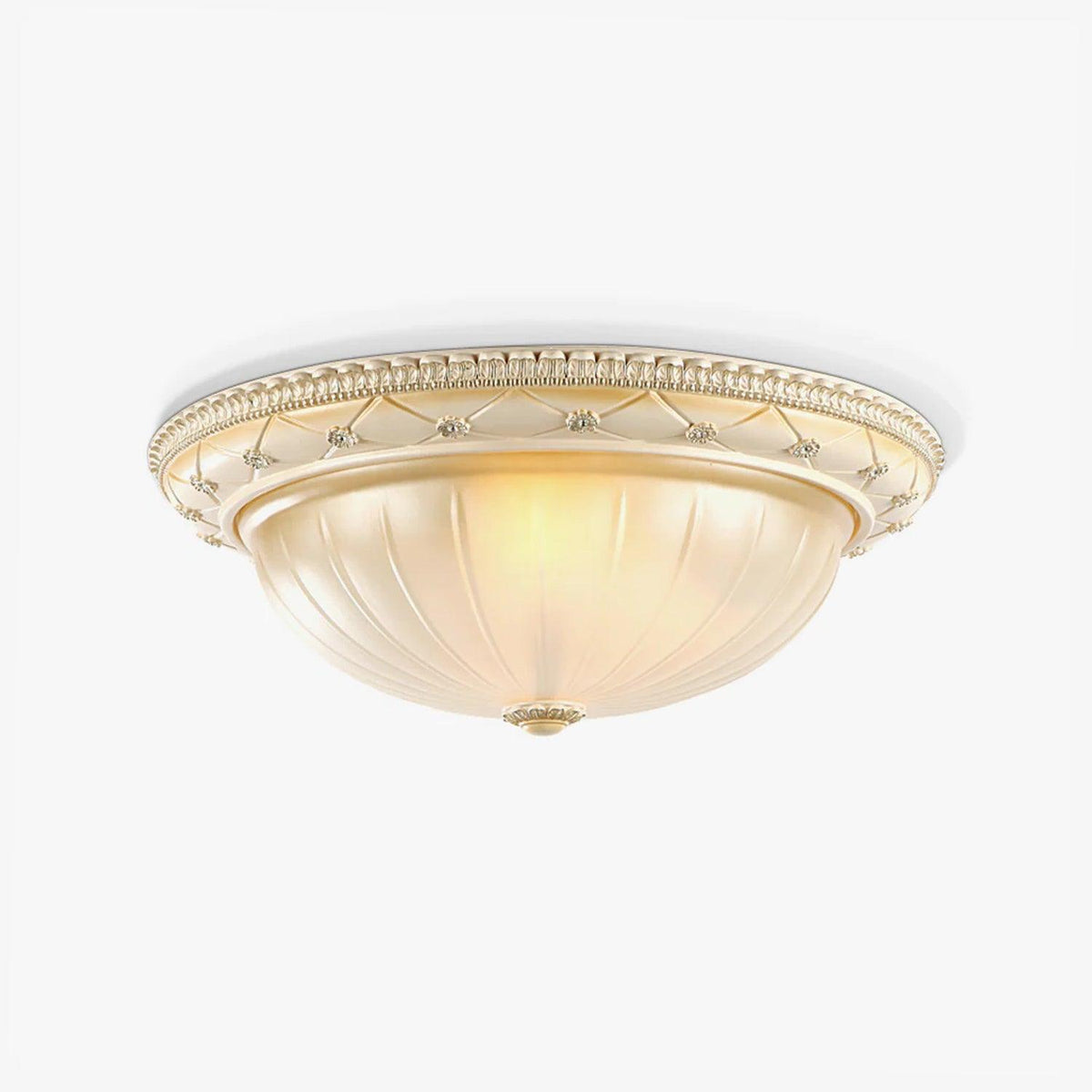 Cerlin Elegance Vintage Kunstharz-Glas flache Deckenleuchte