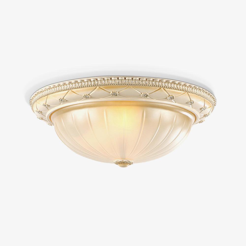 Cerlin Elegance Vintage Kunstharz-Glas flache Deckenleuchte