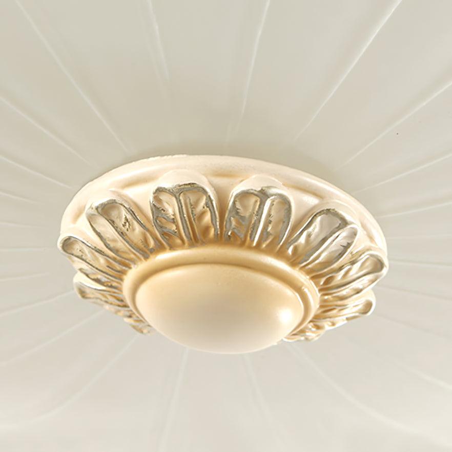 Cerlin Elegance Vintage Kunstharz-Glas flache Deckenleuchte