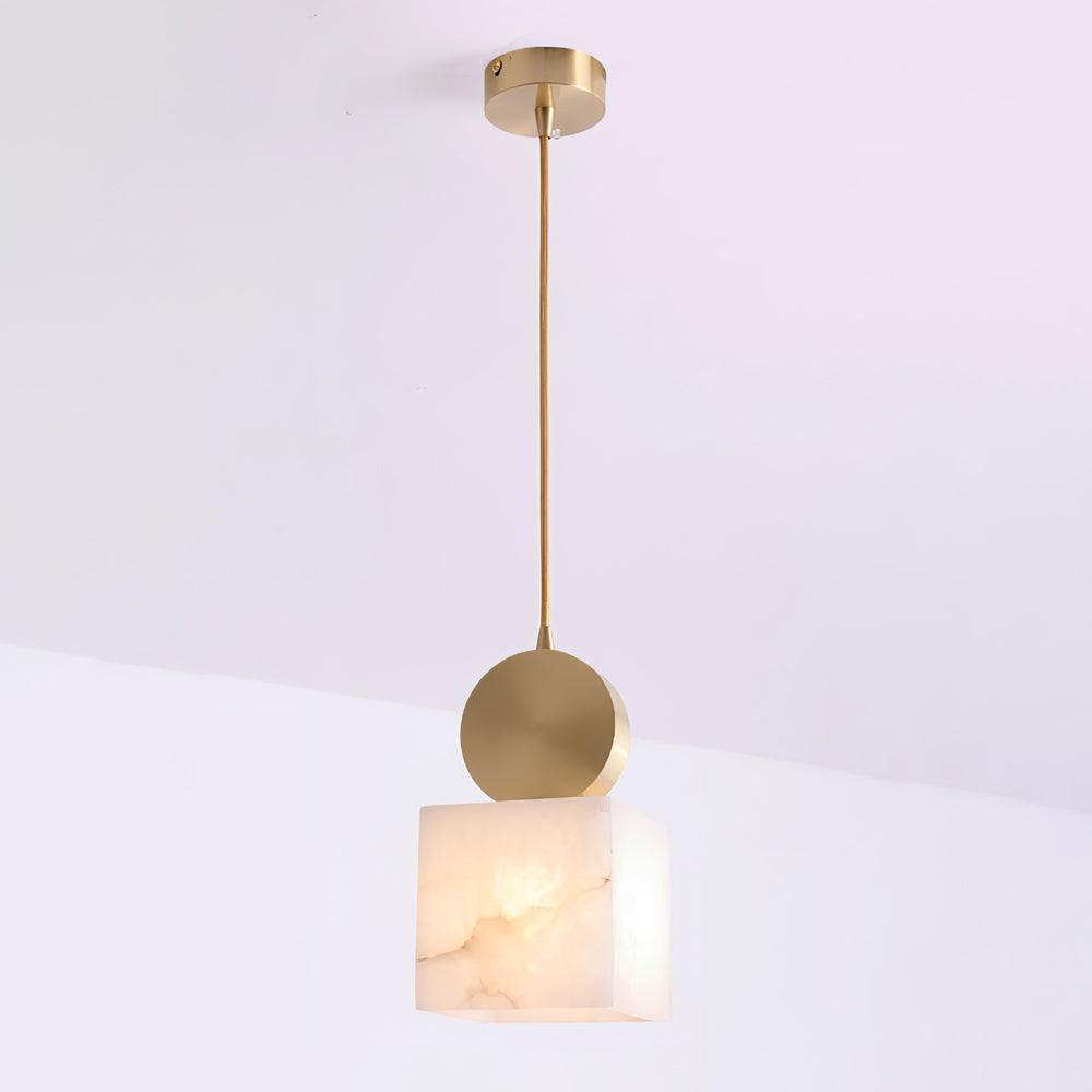 Nore Zylinder aus Alabaster Pendelleuchte