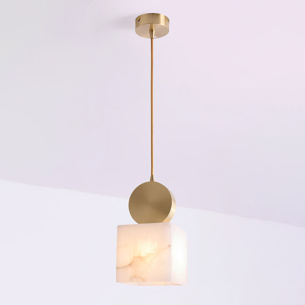 Salen Pendelleuchte Alabaster & Messing