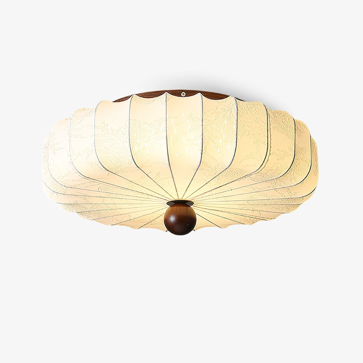 Lotus Deckenleuchte aus Stoff in Beige