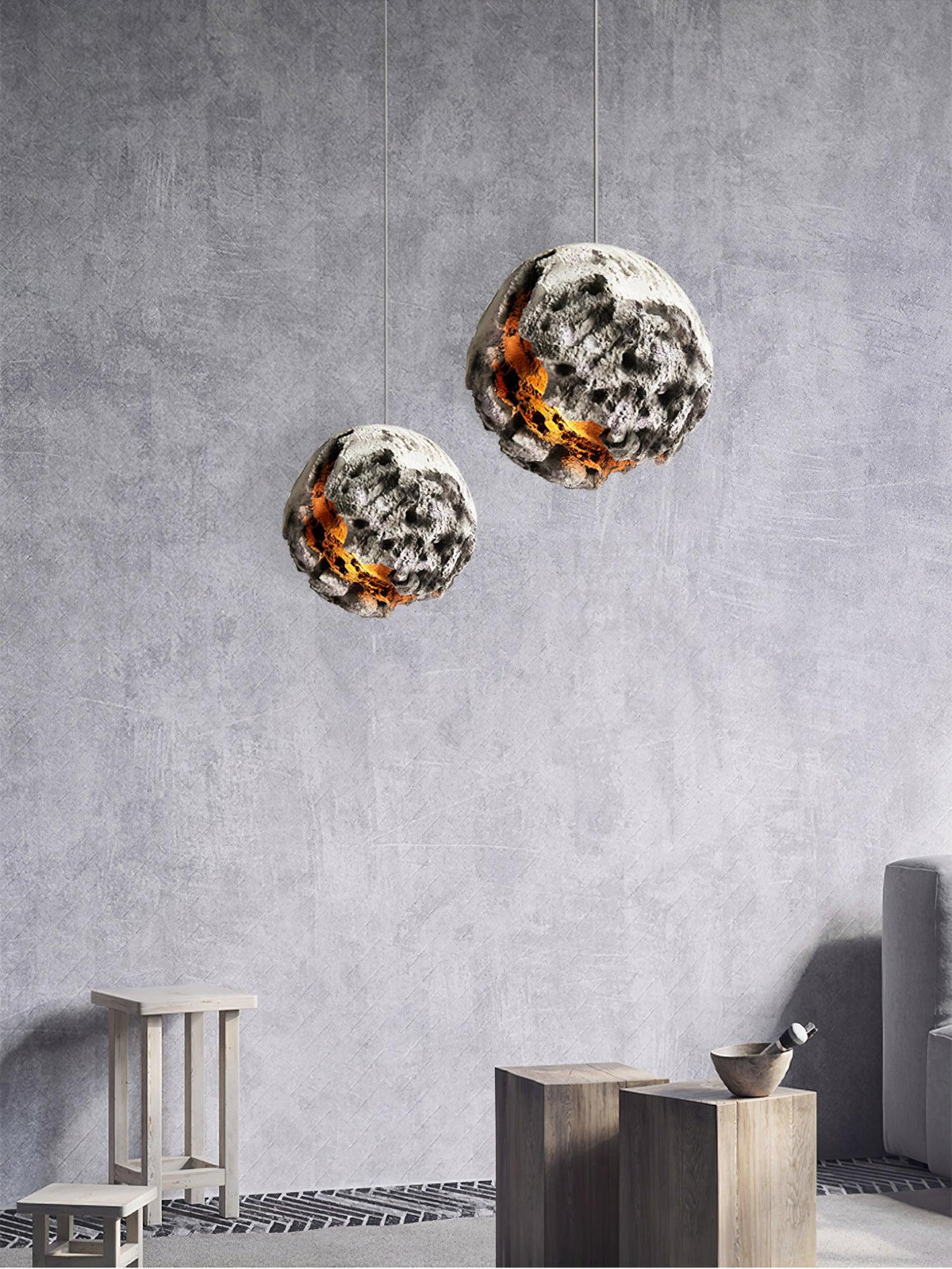 Ilphaara Irregular Planet Kunststoff-Pendelleuchte