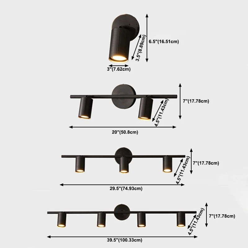 Arisha Modern LED Wandleuchte Schwarz/Messing Wohn/Badezimmer/Flur Metall 1/2/3/4 Leuchten