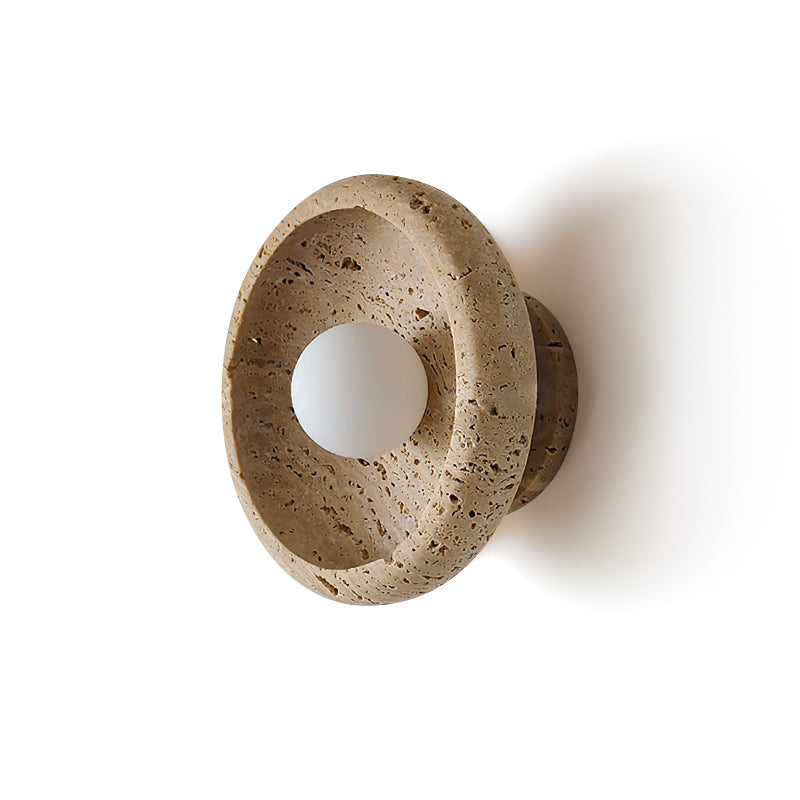 Neptune Travertine-Wandleuchte ringförmig