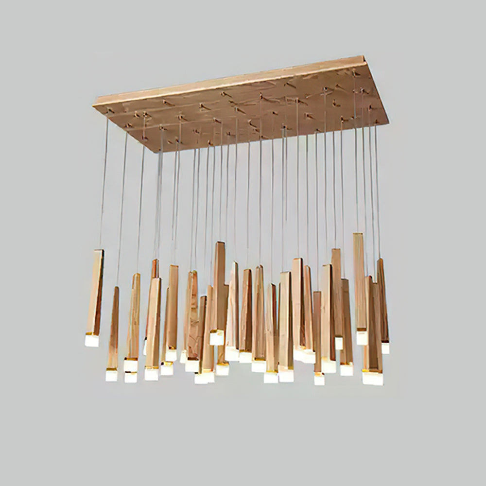 Sylielle Kronleuchter aus Holz im Kaminholz-Stil