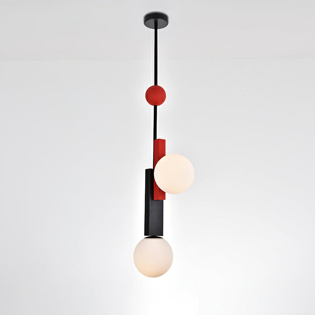 Veveny Pendelleuchte Doppelkugel Linear Balken Geometrisch