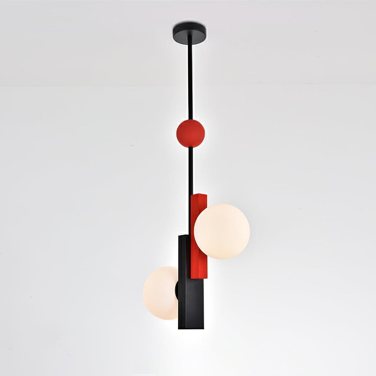 Veveny Pendelleuchte Doppelkugel Linear Balken Geometrisch