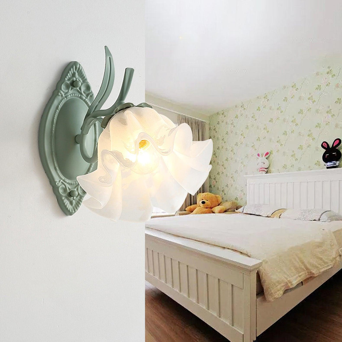 Oly Premium zeitgenössische Kunst-Wandleuchte aus flarem Glas