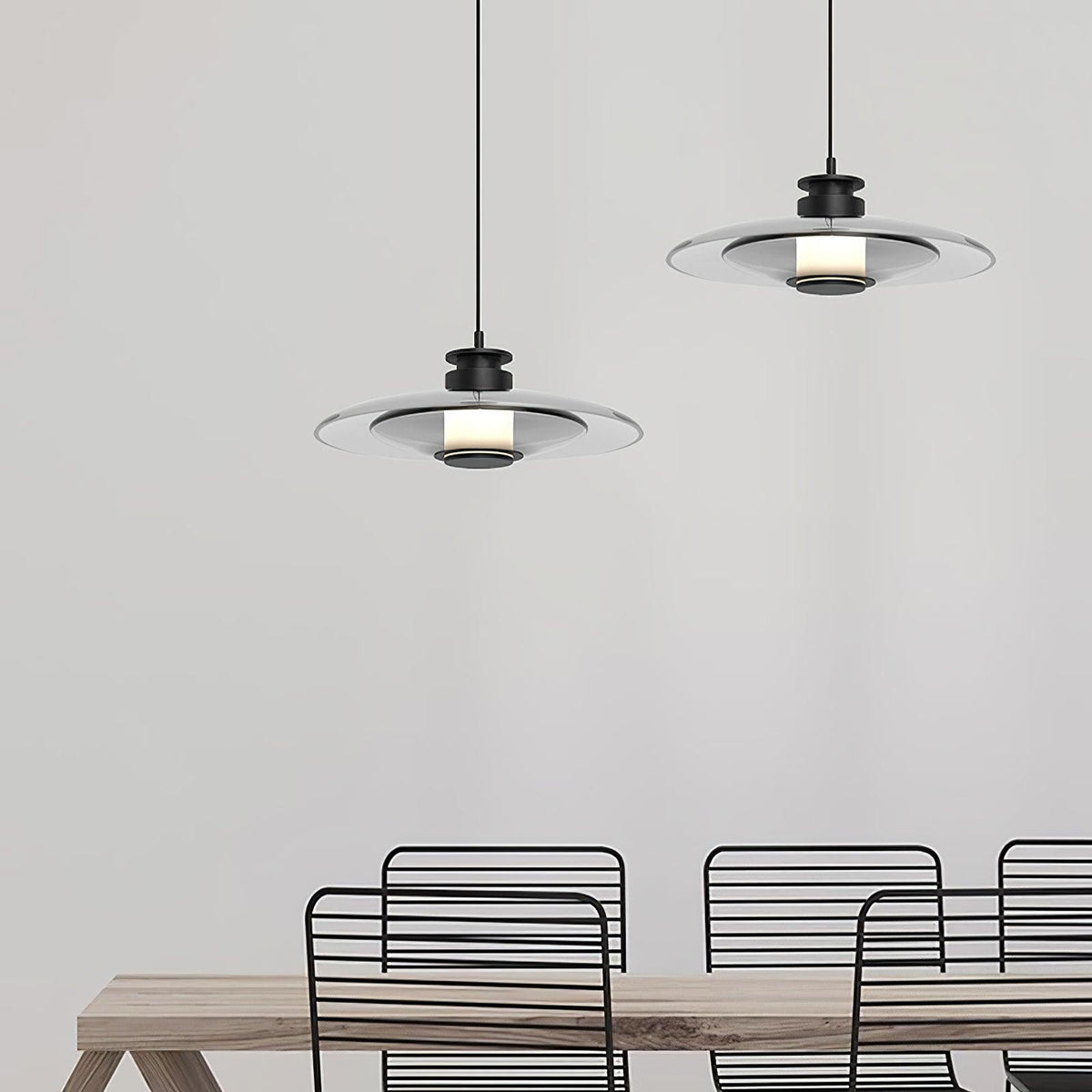 Borian Pendelleuchte aus Glas futuristisch für Wohnzimmer | Cielum