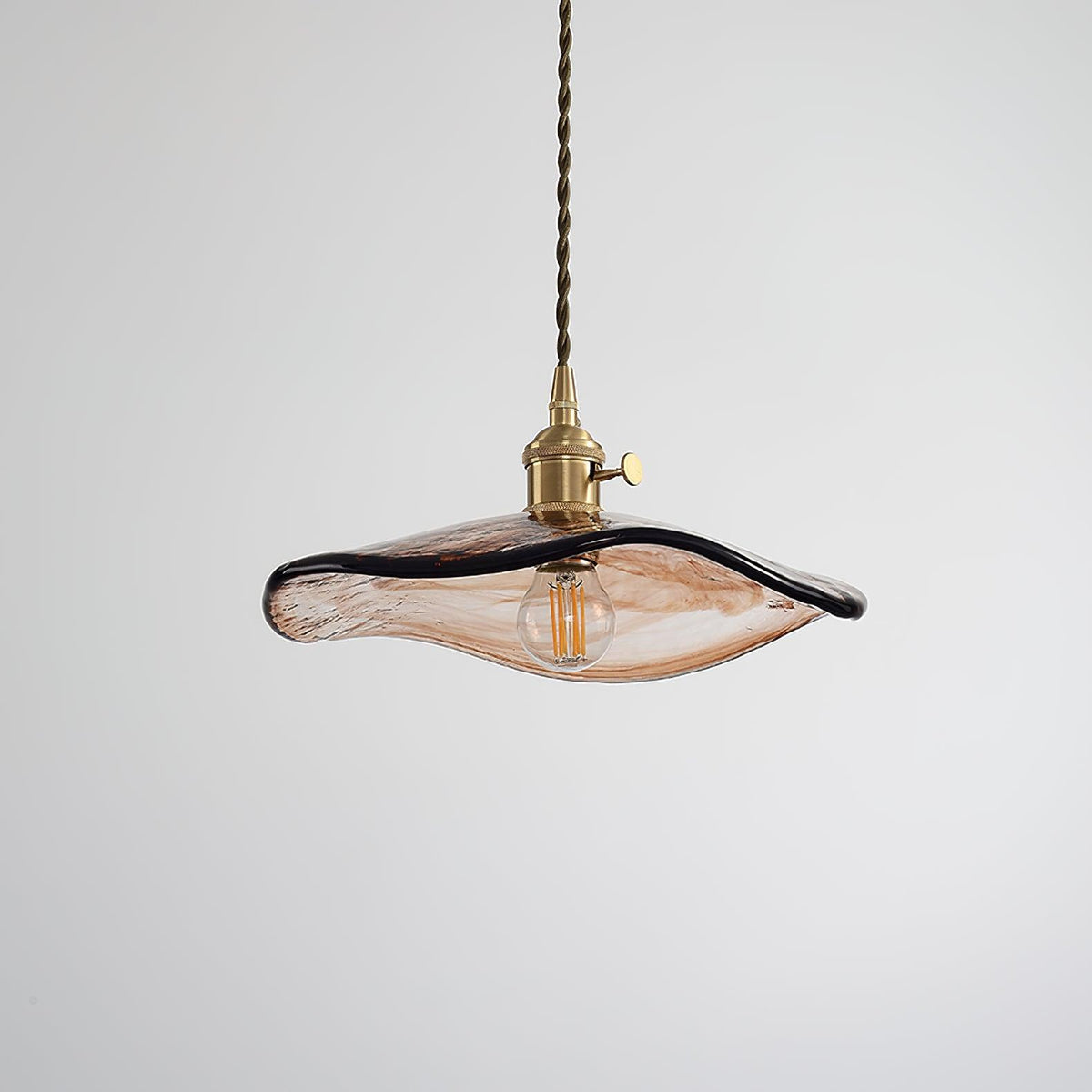 Celorise Pendelleuchte aus Glas in Braun für Wohnzimmer | Luxus