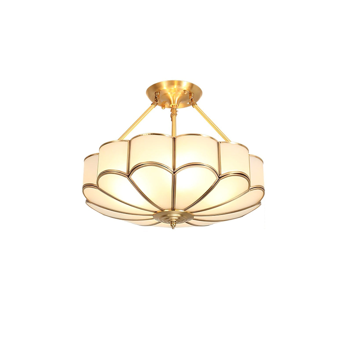 Levenor Deckenleuchte Milchglas Petal Messing Kunst