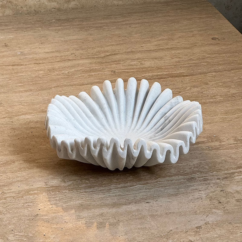 Flute Fold Stone Vessel Storage Tray