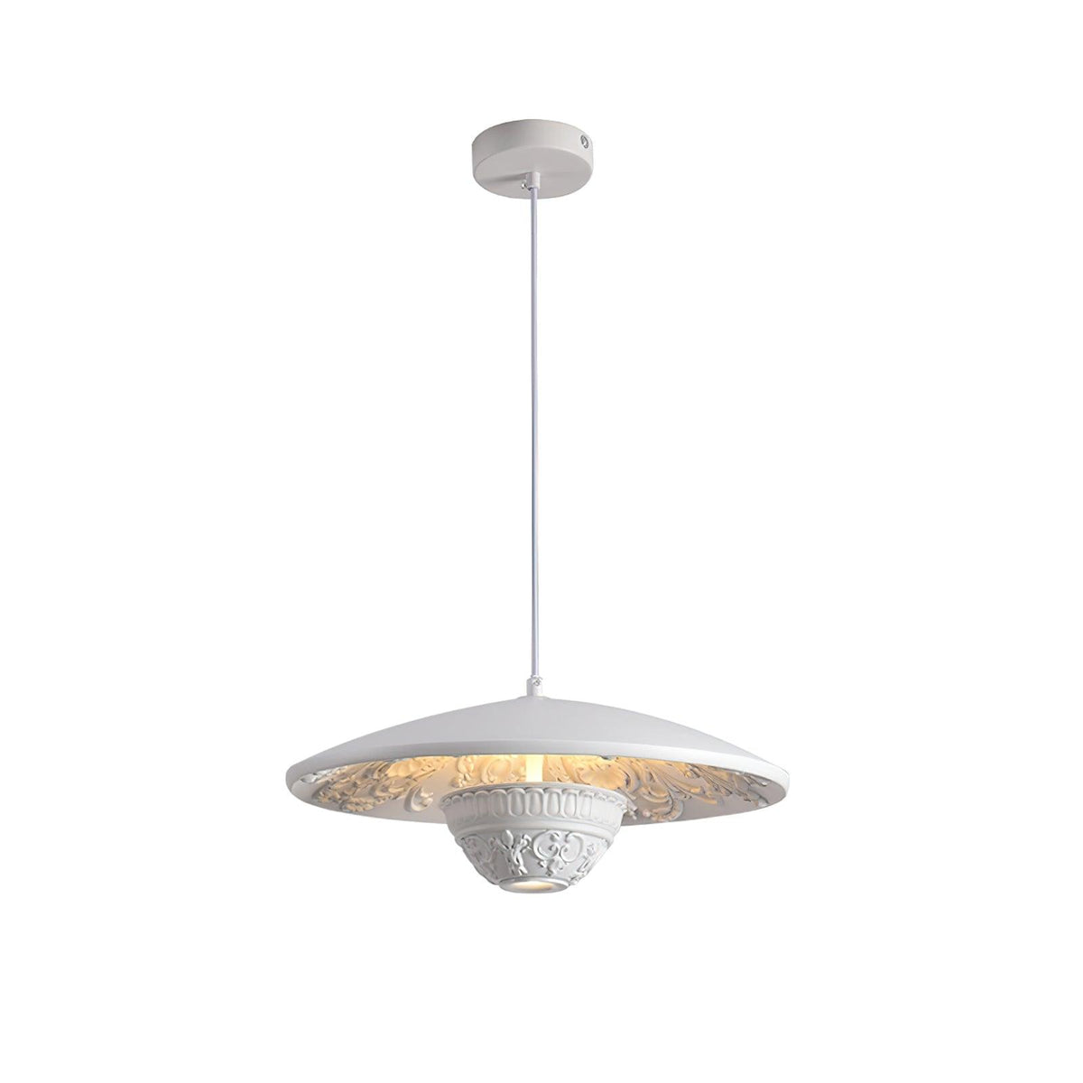 Jhel Pendelleuchte aus Kunstharz im Flying Saucer-Design