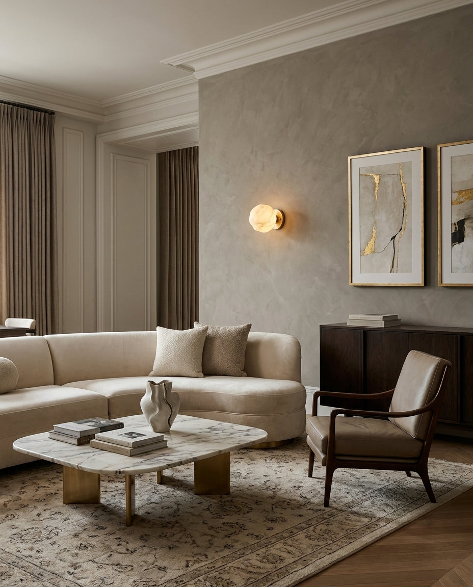 Norstone Alabaster-Wandleuchte
