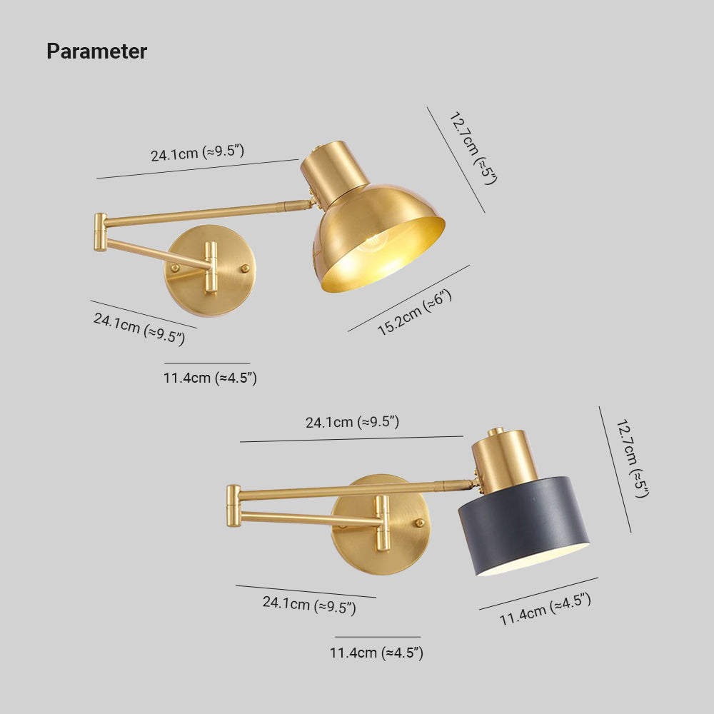 Arisha Modern Wandleuchte, Metall, Schwarz/Gold, Schlafzimmer