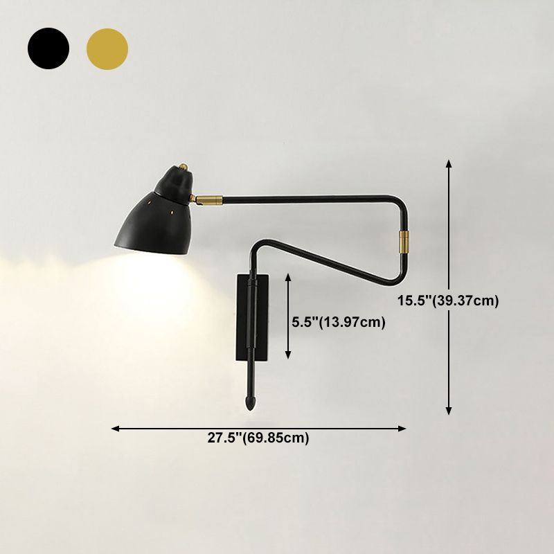 Arisha Modern Wandleuchte Verstellbar, Schwarz/Gold, Wohnzimmer, Metall