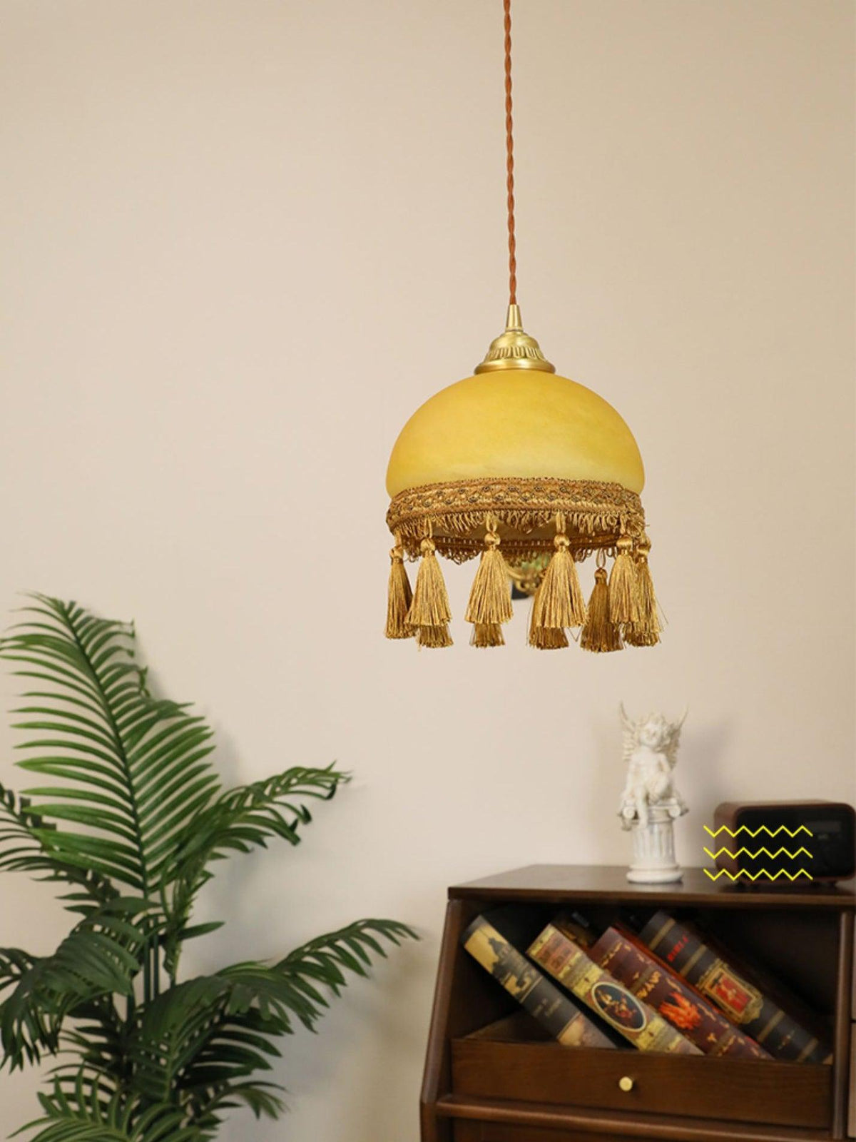 Fringe Tassels Messing Pendelleuchte