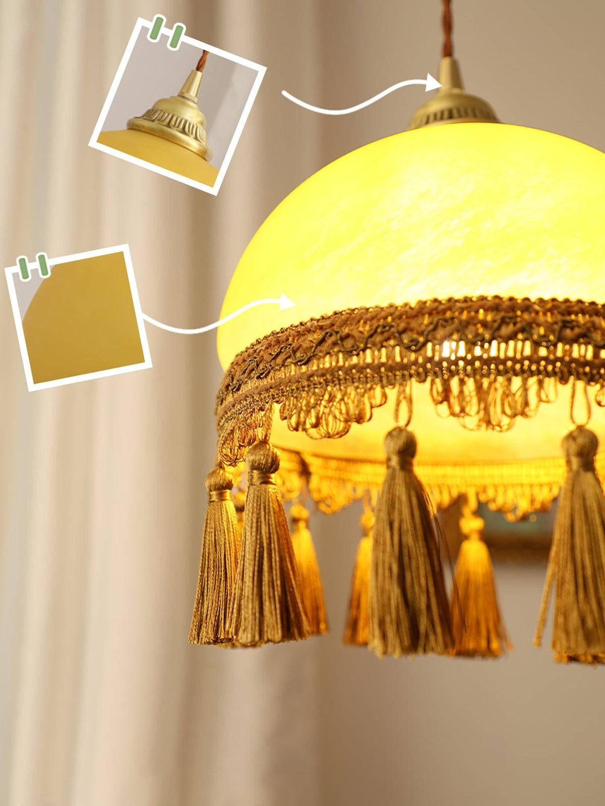 Fringe Tassels Messing Pendelleuchte