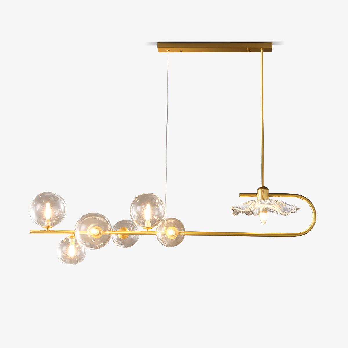 Kael Pendelleuchte aus Gold und Glas in Messing