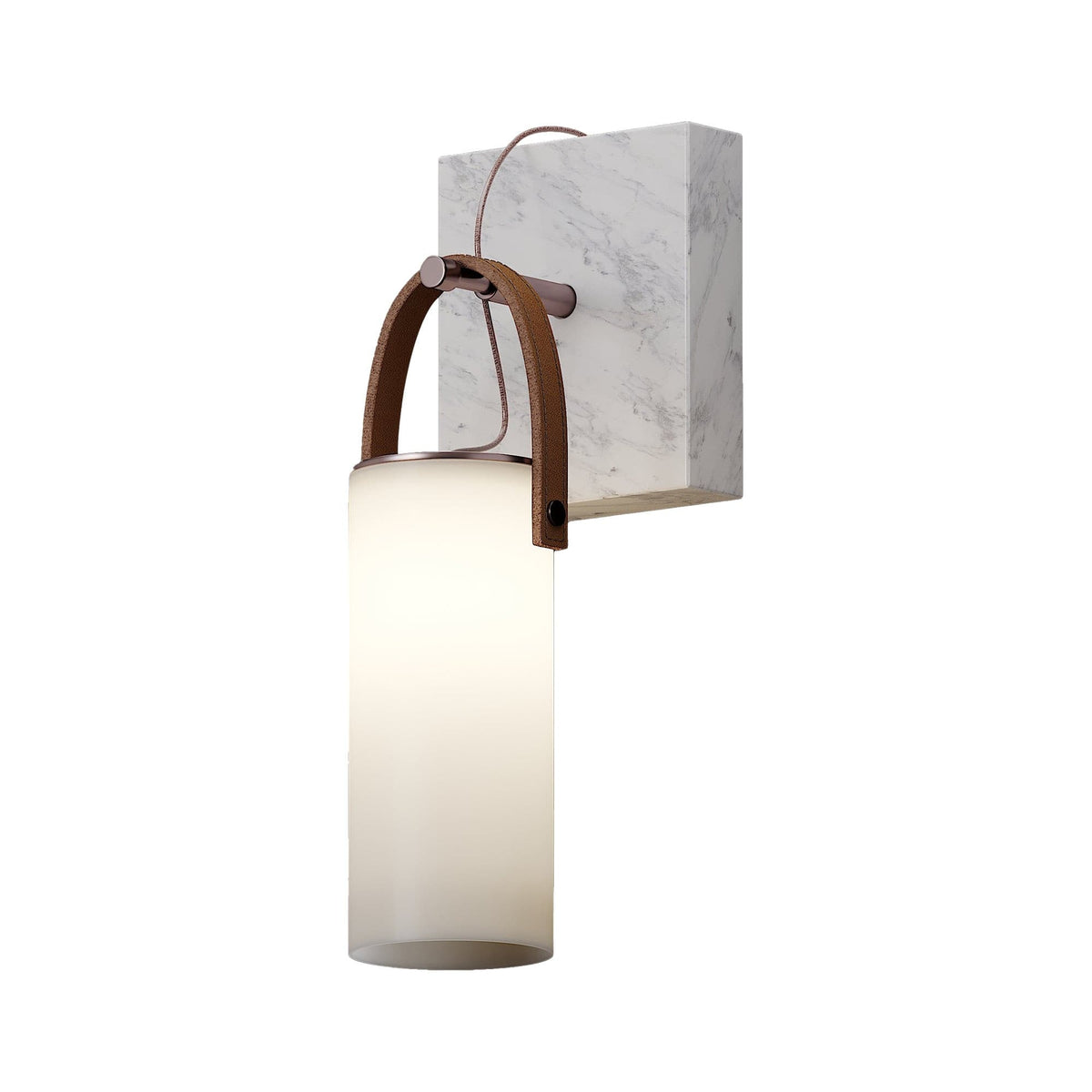 Galerie Wandleuchte Fontana Glas Leder Marmor