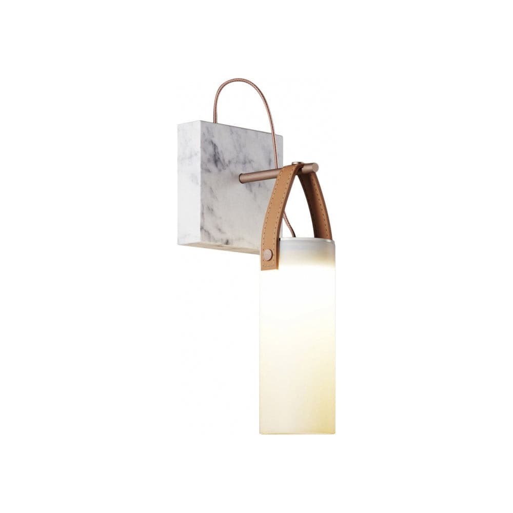 Galerie Wandleuchte Fontana Glas Leder Marmor