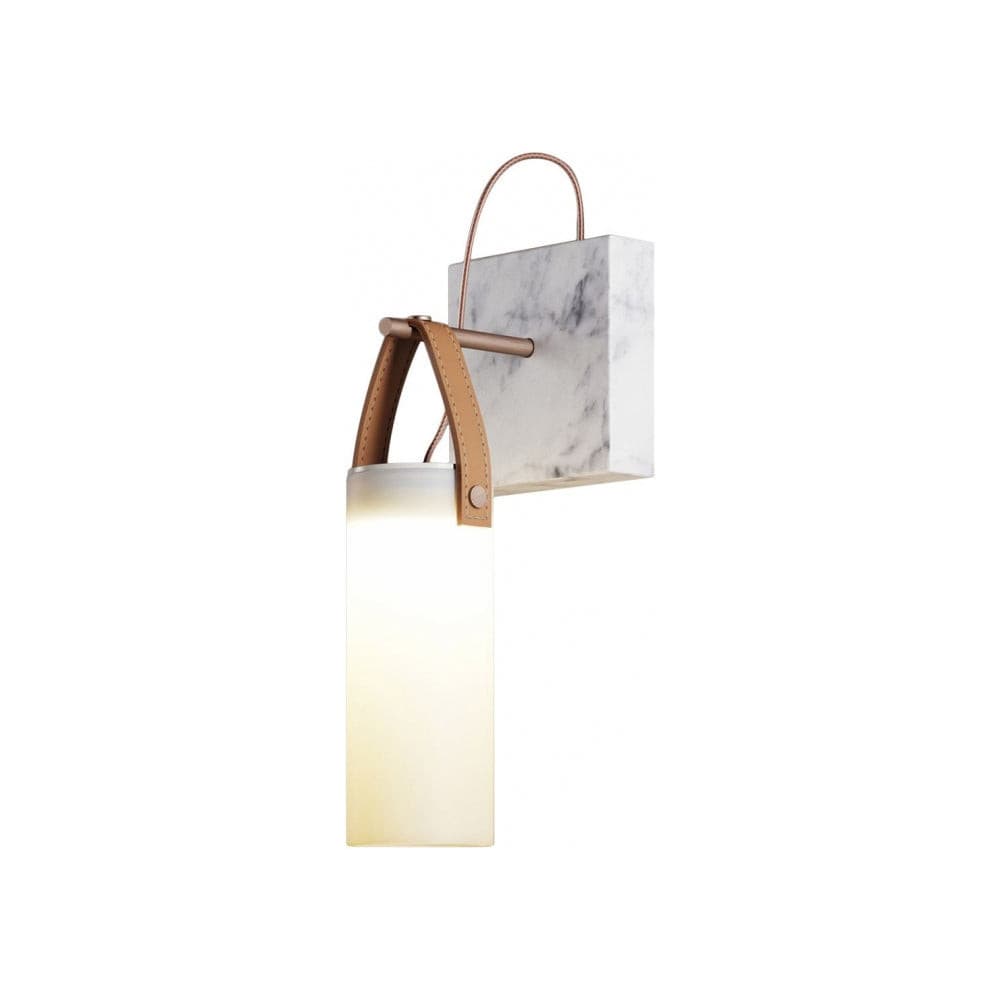 Galerie Wandleuchte Fontana Glas Leder Marmor