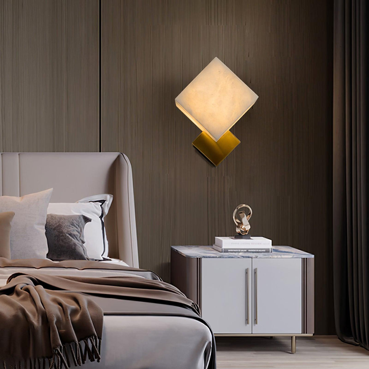 Block Alabaster-Wandleuchte