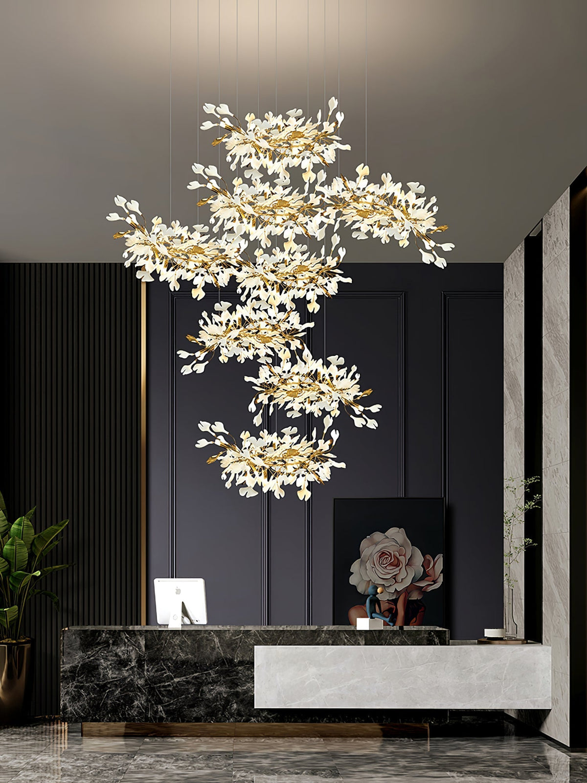 Eurzoris Gingko-Blatt-Kronleuchter
